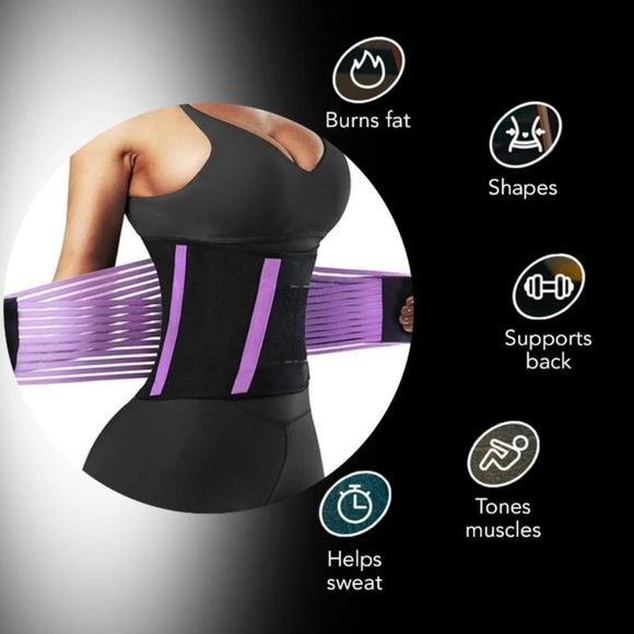 Letsfit Women’s Adjustable Waist Trainer Body Shaper Fitness Belt | Black - Picture 6 of 6